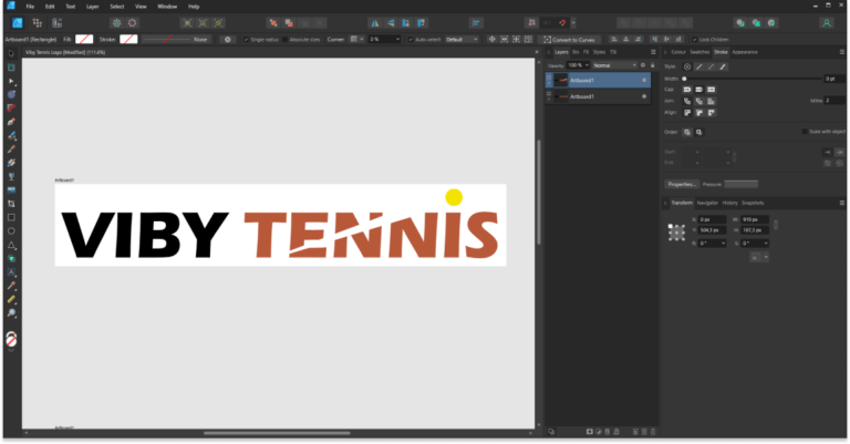 The making of Viby Tennis' new logo in Affinity Designer